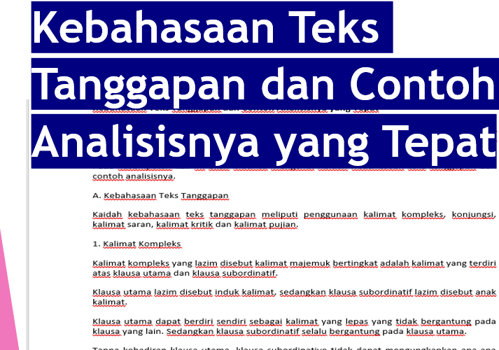Kebahasaan Teks Tanggapan Dan Contoh Analisisnya Yang Tepat Kebahasaan Teks Tanggapan Dan Contoh Analisisnya Yang Tepat