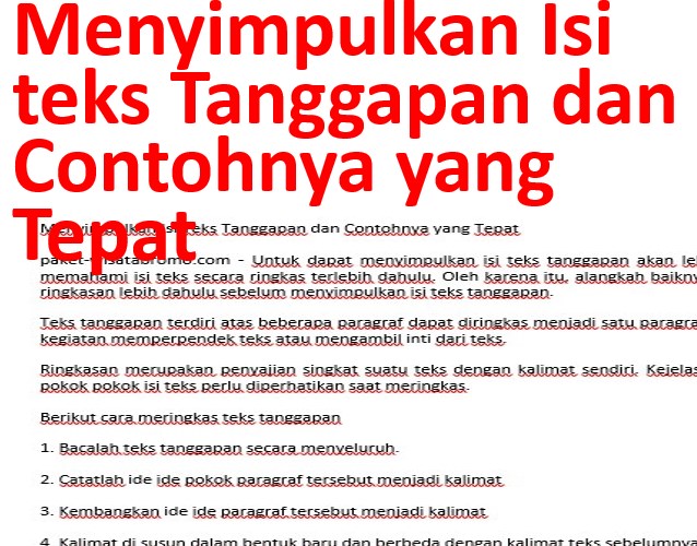 Menyimpulkan Isi Teks Tanggapan Dan Contohnya Yang Tepat